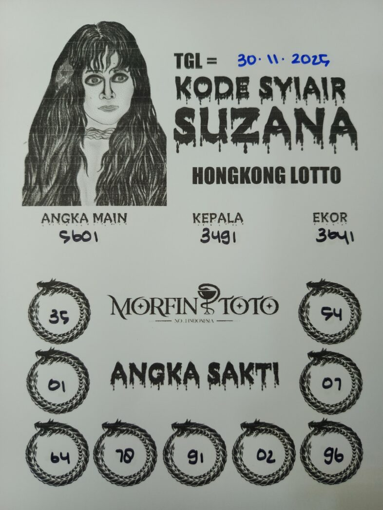 SYAIR TOGEL SUZANA HONGKONG LOTTO  NOVEMBER 2025