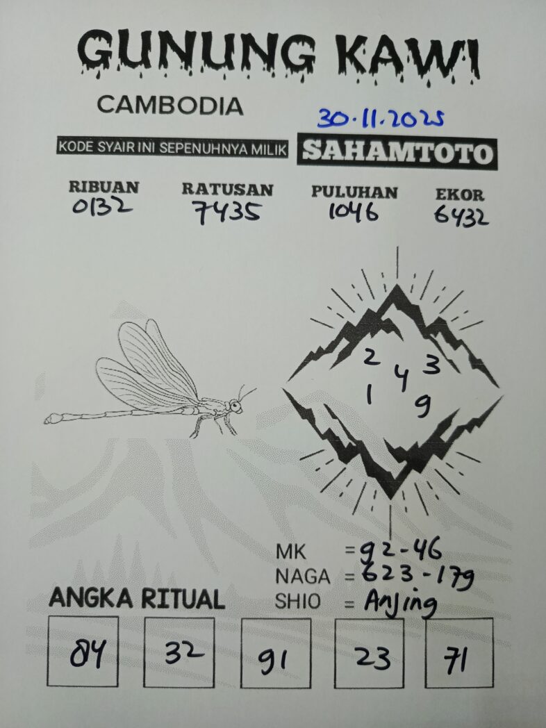 Syair Gunung Kawi CAMBODIA pools Hari ini Minggu 30 november 2025