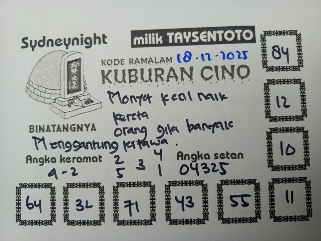 Syair Kuburan Cino SydneyNight Hari ini Kamis, 18 Desember 2025