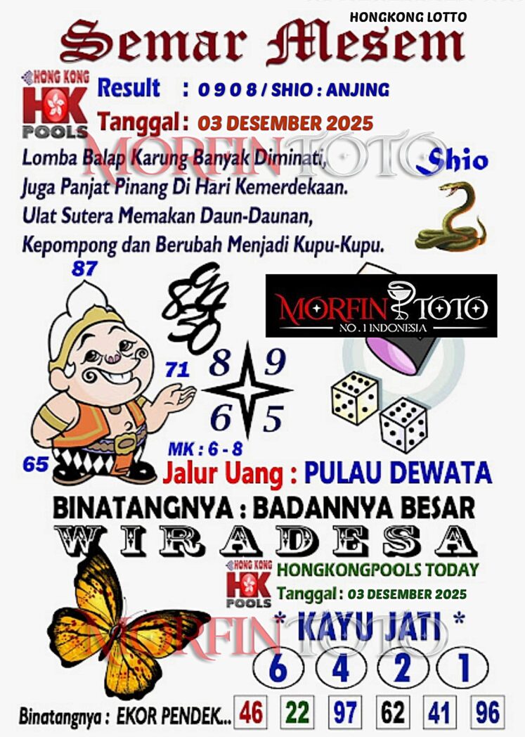 SYAIR TOGEL SEMAR MESEM HONGKONG LOTTO 03 DESEMBER 2025