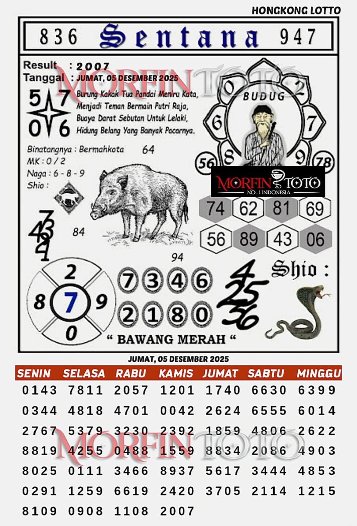 SYAIR TOGEL SENTANA  SYDNEY LOTTO 05 DESEMBER 2025
