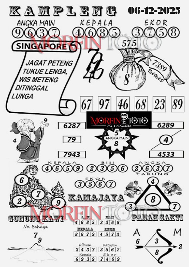 SYAIR TOGEL KAMPLENG SINGAPORE POOLS 06 DESEMBER 2025