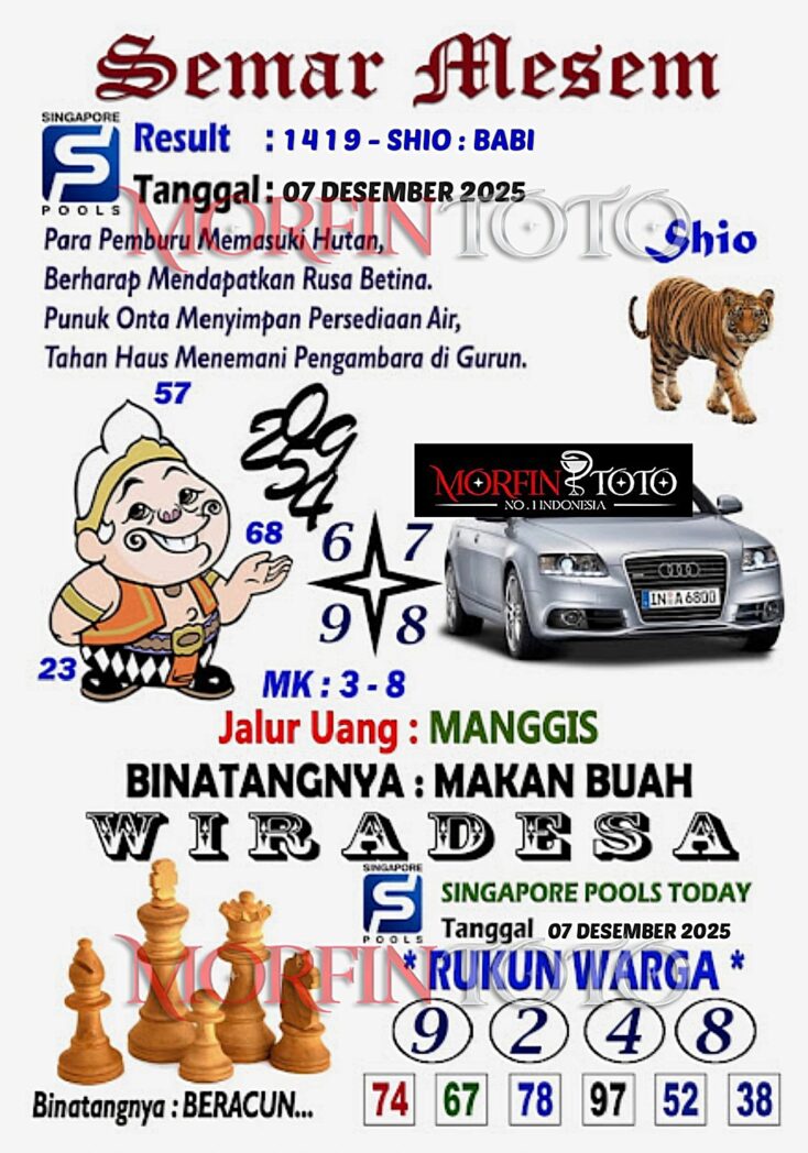 SYAIR TOGEL SEMAR MESEM SINGAPORE POOLS 07 DESEMBER 2025
