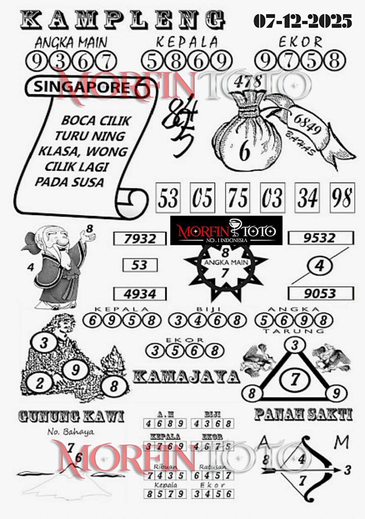 SYAIR TOGEL KAMPLENG SINGAPORE POOLS 07 DESEMBER 2025