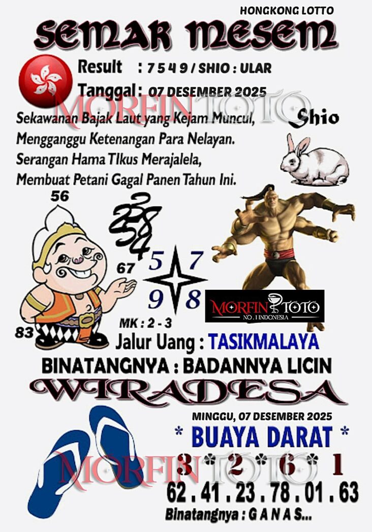 SYAIR TOGEL SEMAR MESEM HONGKONG LOTTO 07 DESEMBER 2025