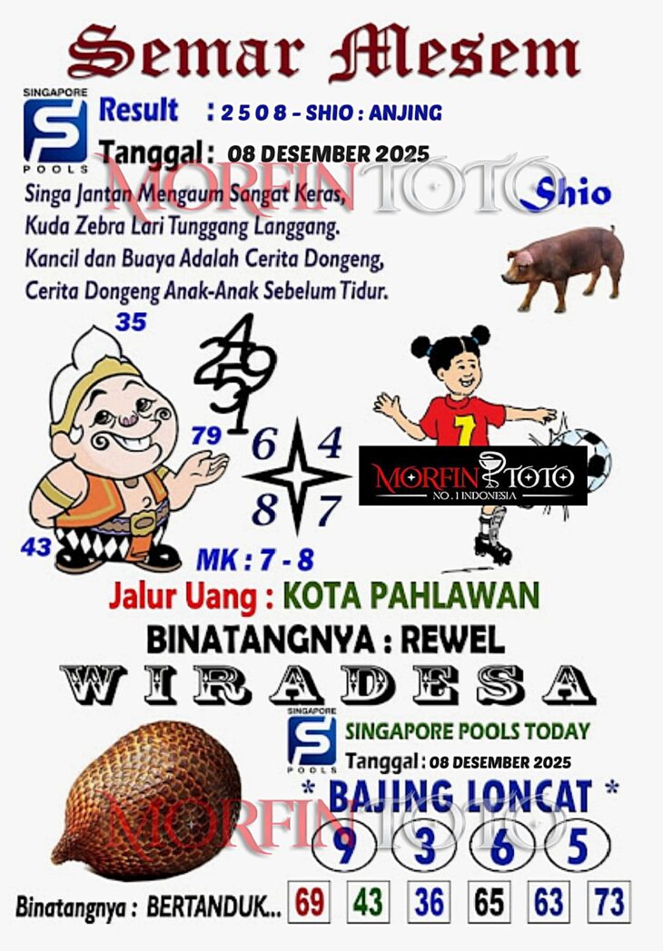 SYAIR TOGEL SEMAR MESEM SINGAPORE POOLS 08 DESEMBER 2025