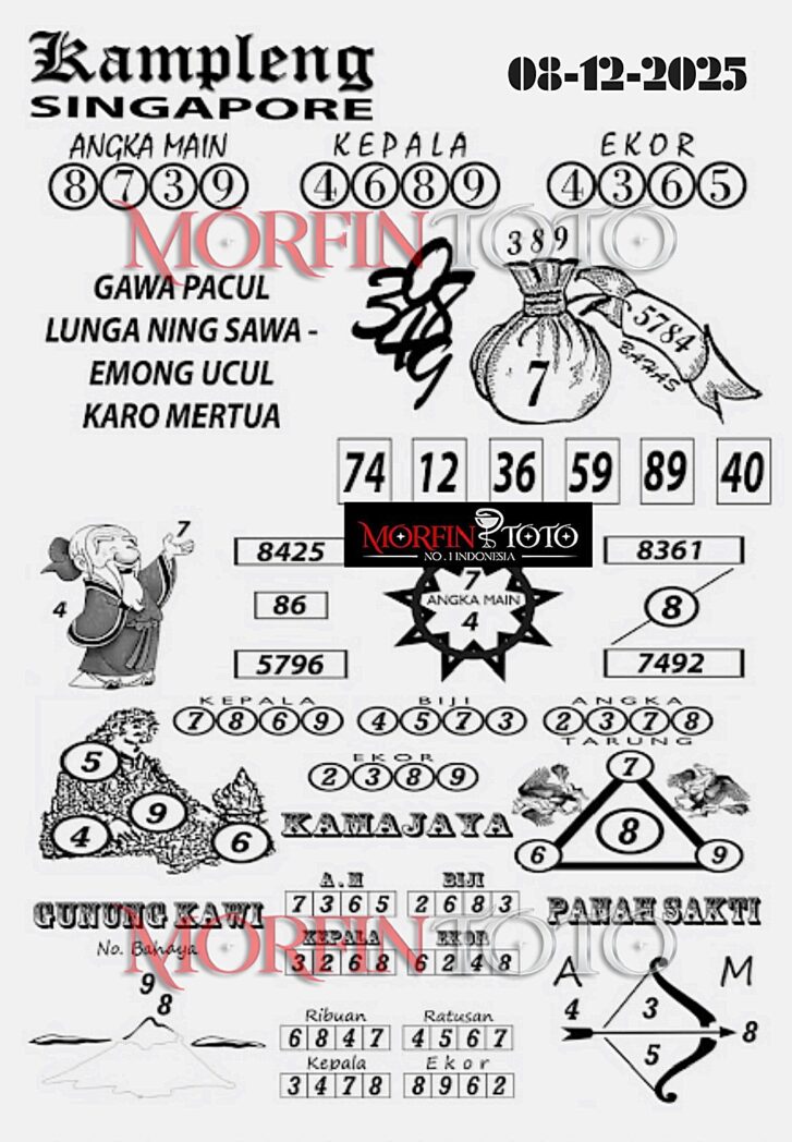 SYAIR TOGEL KAMPLENG SINGAPORE POOLS 08 DESEMBER 2025