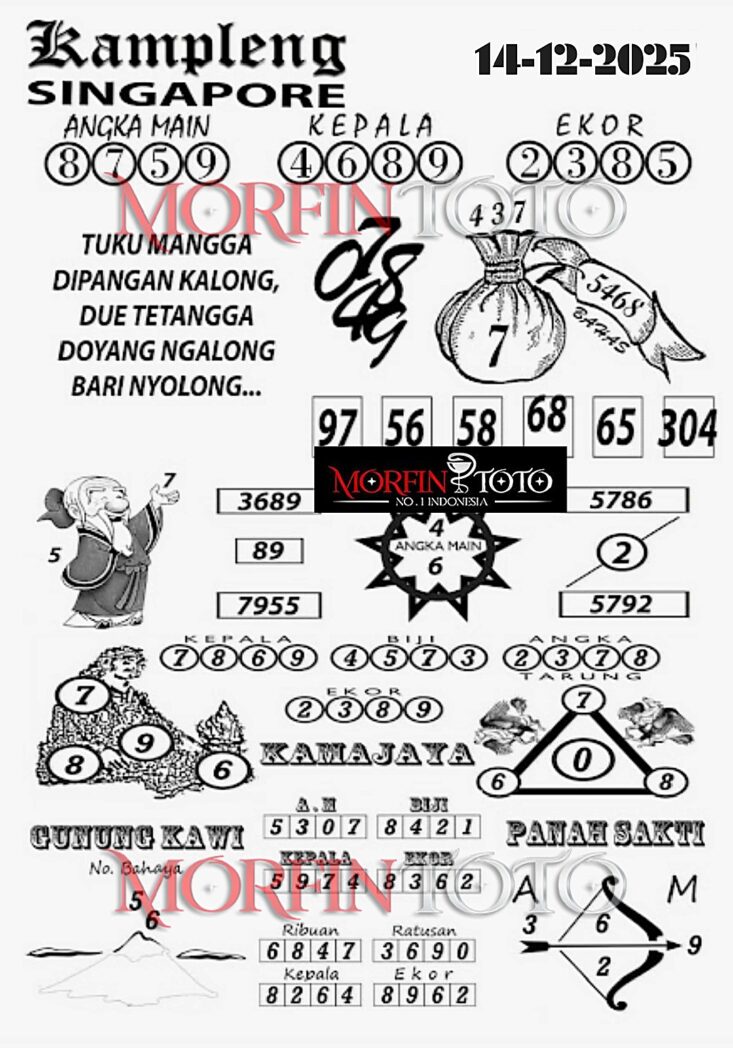 SYAIR TOGEL KAMPLENG SINGAPORE POOLS 14 DESEMBER 2025