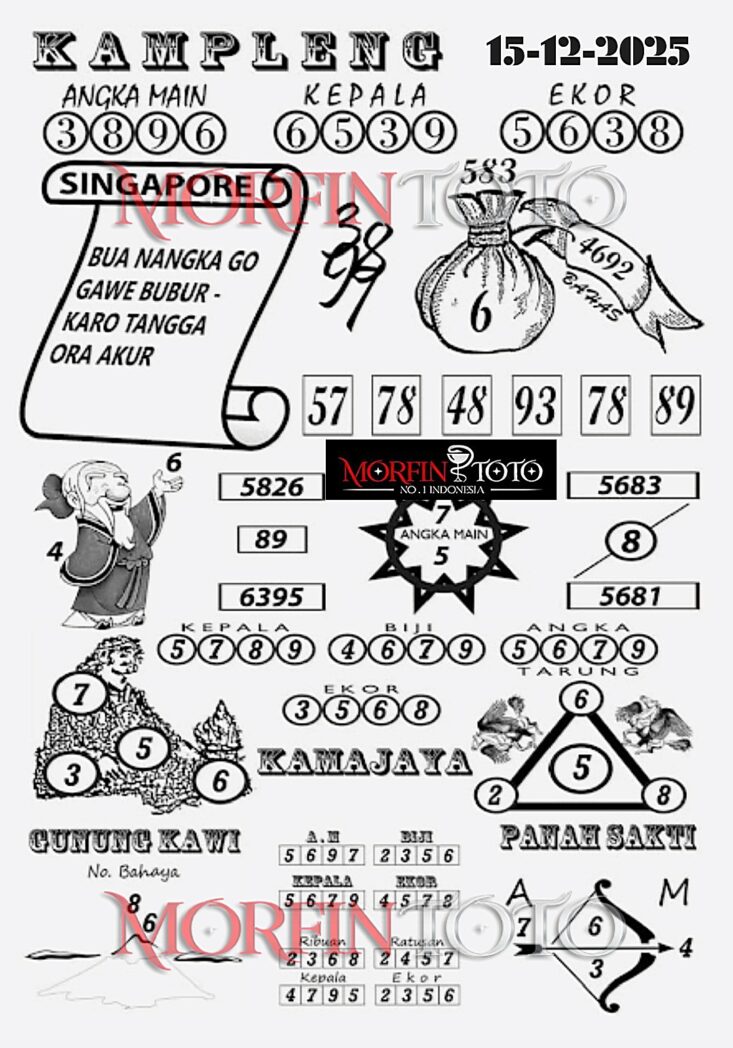 SYAIR TOGEL KAMPLENG SINGAPORE POOLS 15 DESEMBER 2025