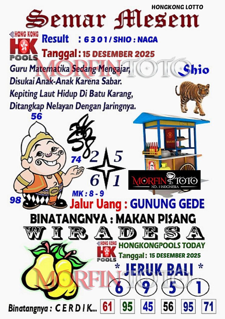 SYAIR TOGEL SEMAR MESEM HONGKONG LOTTO 15 DESEMBER 2025