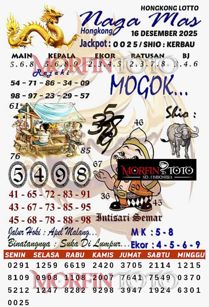 SYAIR TOGEL NAGA MAS HONGKONG LOTTO 16 DESEMBER 2025