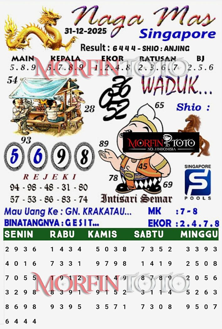 SYAIR TOGEL NAGA MAS  SINGAPORE 31 DESEMBER 2025