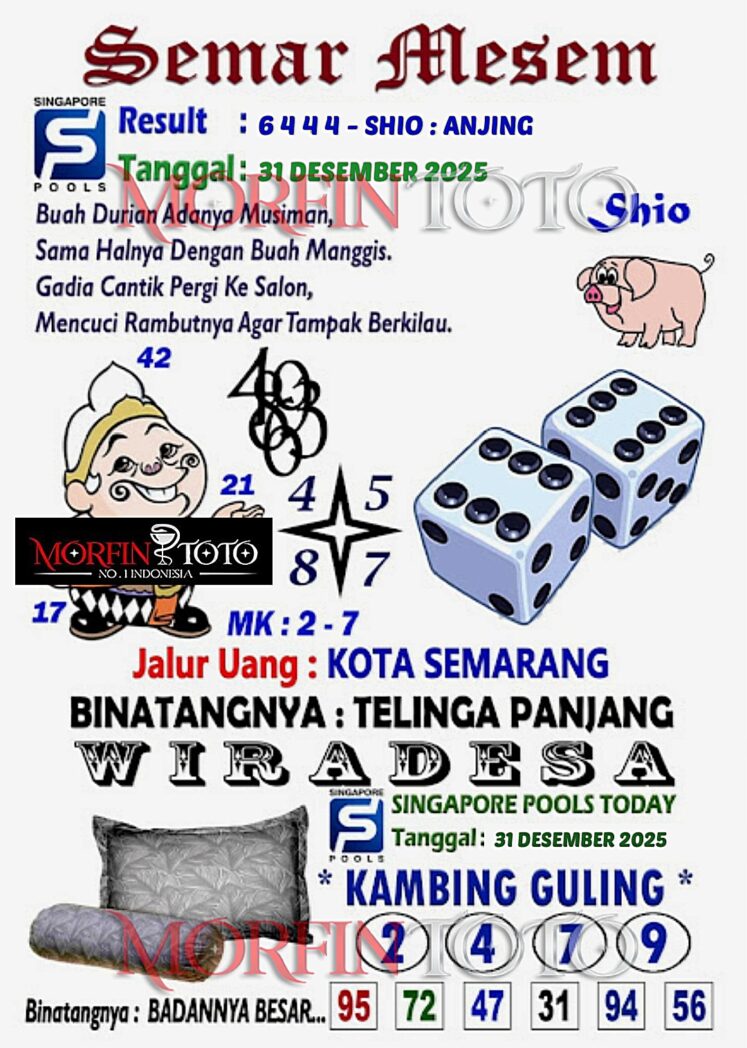 SYAIR TOGEL SEMAR MESEM  SINGAPORE 31 DESEMBER 2025
