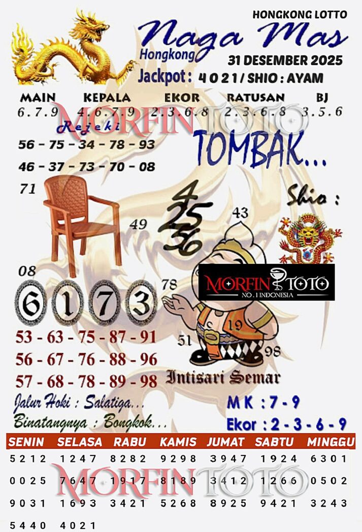 SYAIR TOGEL NAGA MAS  HONGKONG LOTTO 31 DESEMBER 2025