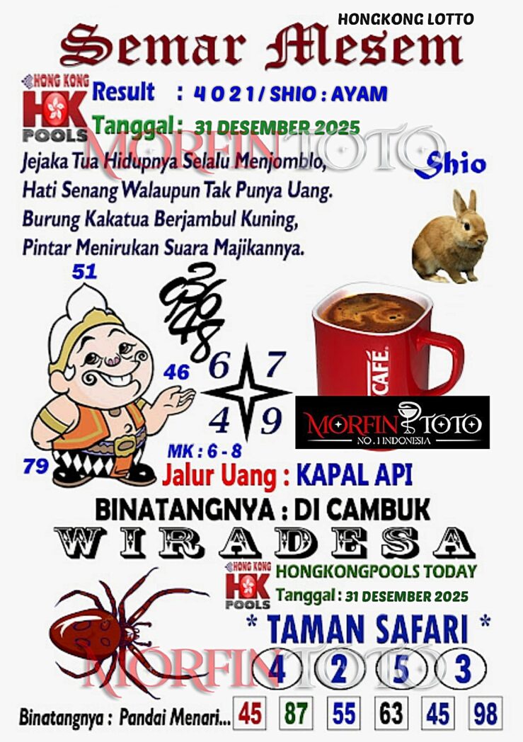 SYAIR TOGEL SEMAR MESEM  HONGKONG LOTTO 31 DESEMBER 2025