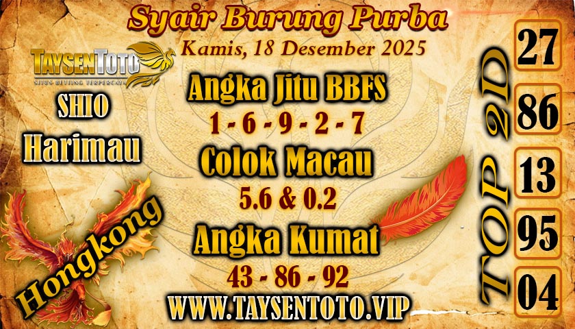 Syair Burung Purba HK Hari Kamis, 18 Desember 2025