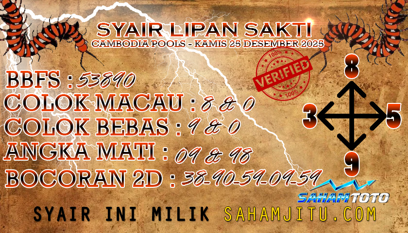 syair lipan sakti cambodia pools hari ini 25 Desember 2025