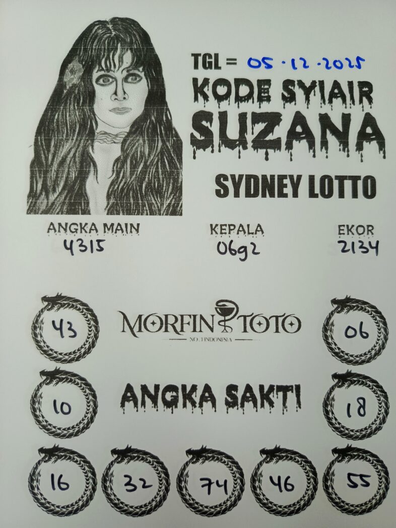 SYAIR TOGEL SUZANA SYDNEY LOTTO 05 DESEMBERR 2025