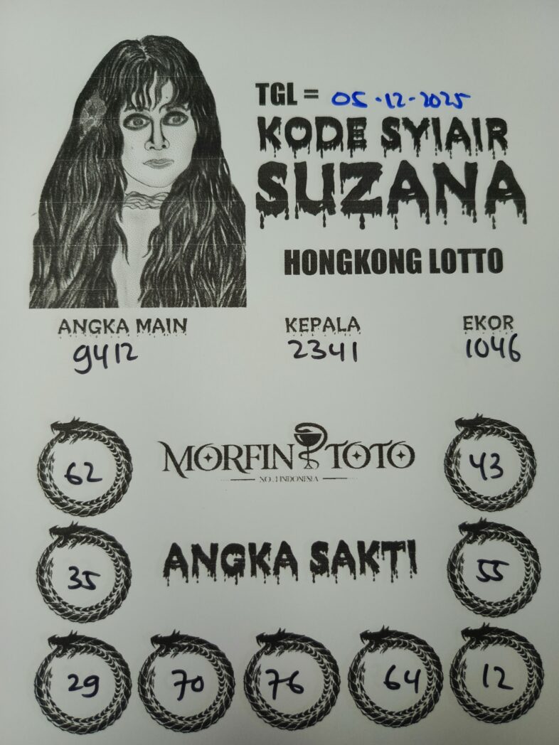SYAIR TOGEL SUZANA  HONGKONG LOTTO 05 DESEMBER 2025