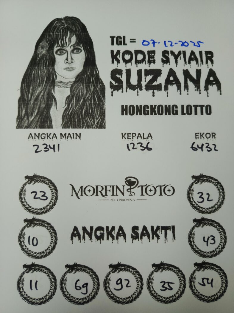 SYAIR TOGEL SUZANA HONGKONG LOTTO 07 DESEMBER 2025