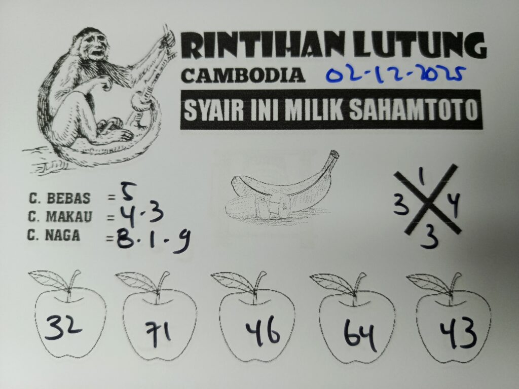 Syair Rintihan Lutung CAMBODIA pools Hari ini SELASA 02 DESEMBER 2025