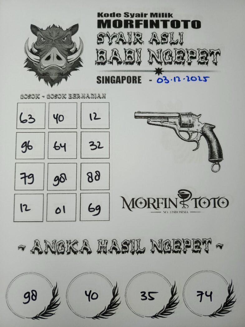 SYAIR TOGEL BABI NGEPET SINGAPORE 03 DESEMBER 2025