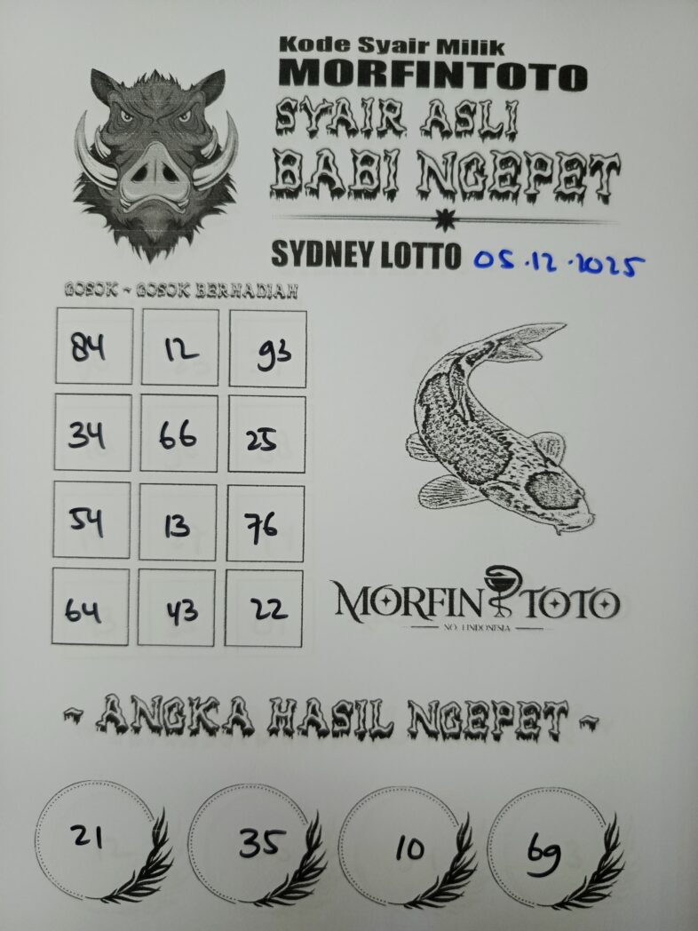 SYAIR TOGEL BABI NGEPET SYDNEY LOTTO 05 DESEMBER 2025