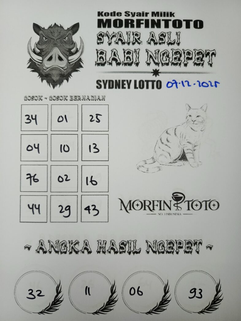 SYAIR TOGEL BABI NGEPET SYDNEY LOTTO 07 DESEMBER 2025