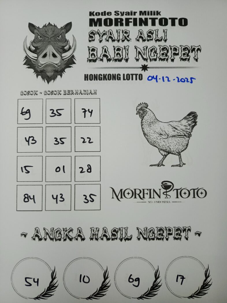 SYAIR TOGEL BABI NGEPET HONGKONG LOTTO 04 DESEMBER 2025