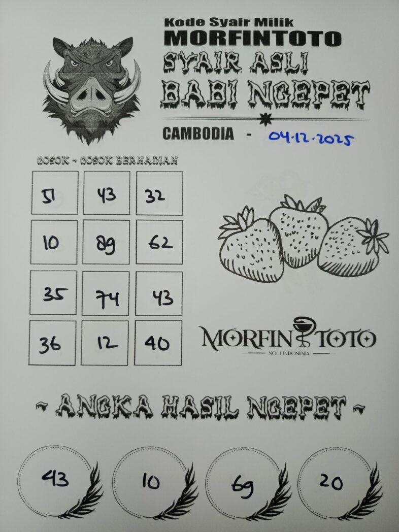 SYAIR TOGEL SUZANA  CAMBODIA  04 DESEMBER  2025