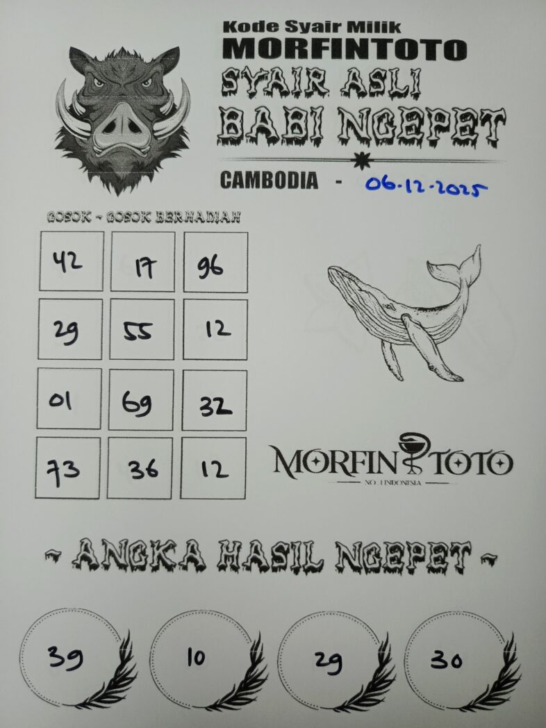 SYAIR TOGEL BABI NGEPET CAMBODIA 06 DESEMBER 2025
