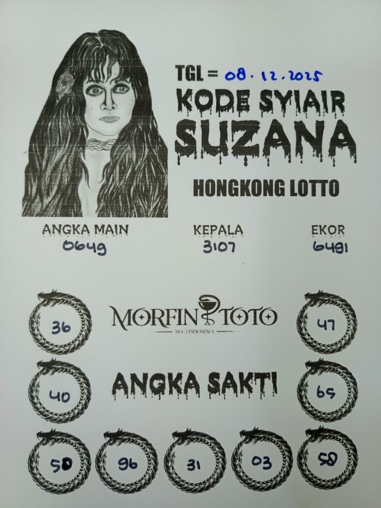 SYAIR TOGEL SUZANA HONGKONG LOTTO 08 DESEMBER 2025