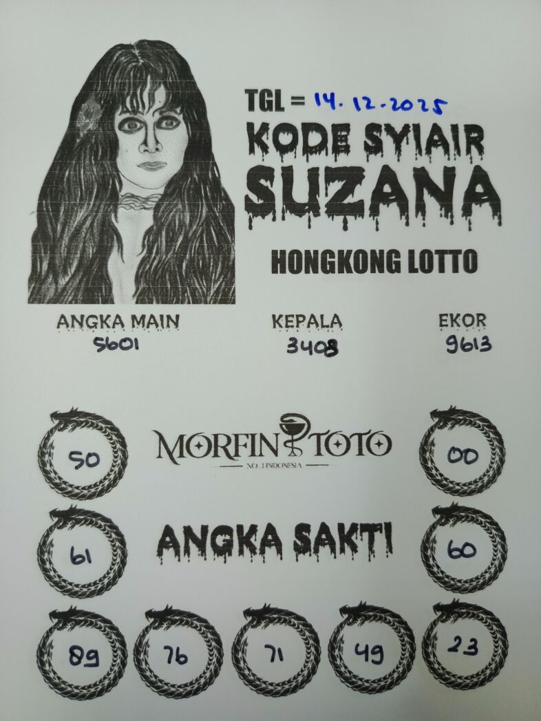SYAIR TOGEL SUZANA  HONGKONG LOTTO 14 DESEMBER 2025