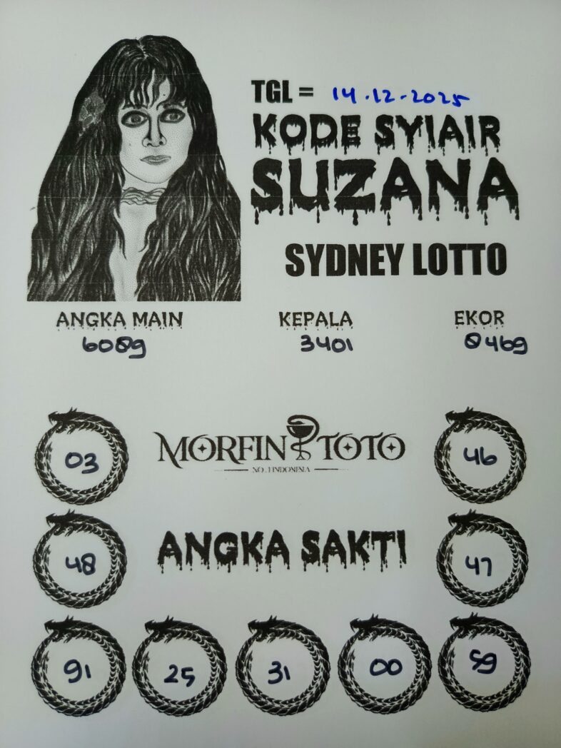 SYAIR TOGEL SUZANA SYDNEY LOTTO 14 DESEMBERR 2025