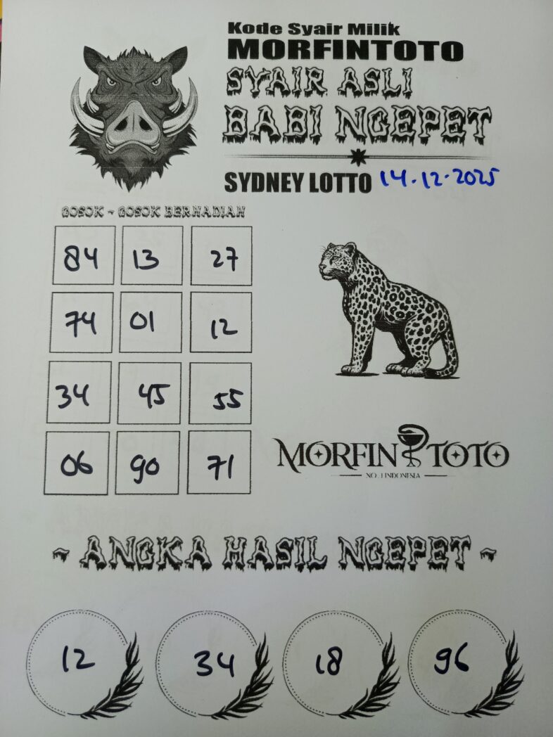 SYAIR TOGEL BABI NGEPET SYDNEY LOTTO 14 DESEMBER 2025