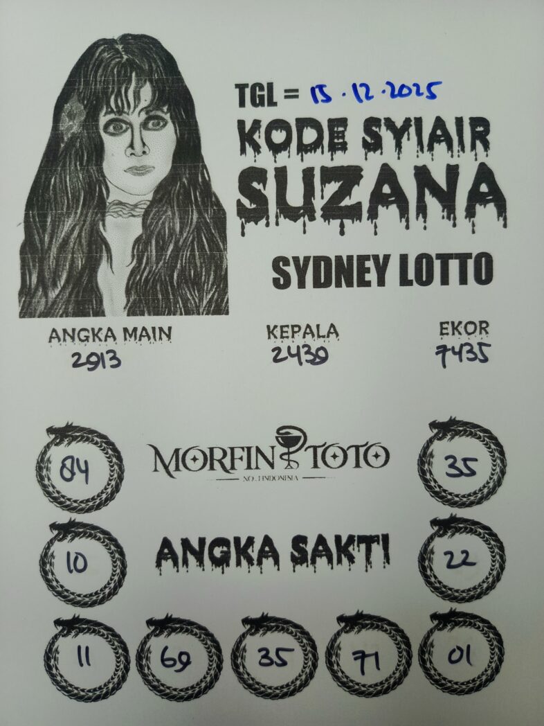SYAIR TOGEL SUZANA SYDNEY LOTTO 15 DESEMBERR 2025