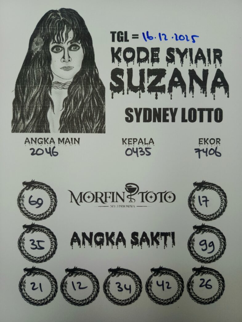 SYAIR TOGEL SUZANA SYDNEY LOTTO 16 DESEMBERR 2025