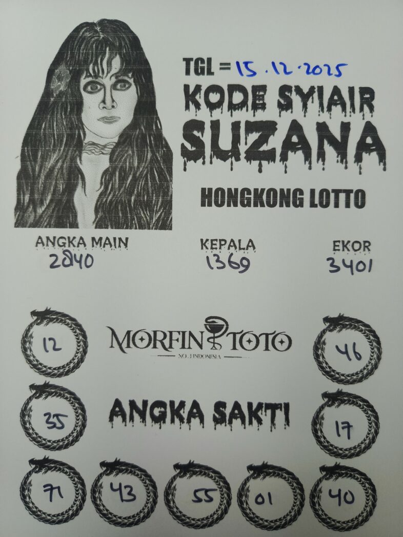 SYAIR TOGEL SUZANA HONGKONG LOTTO 15 DESEMBER 2025