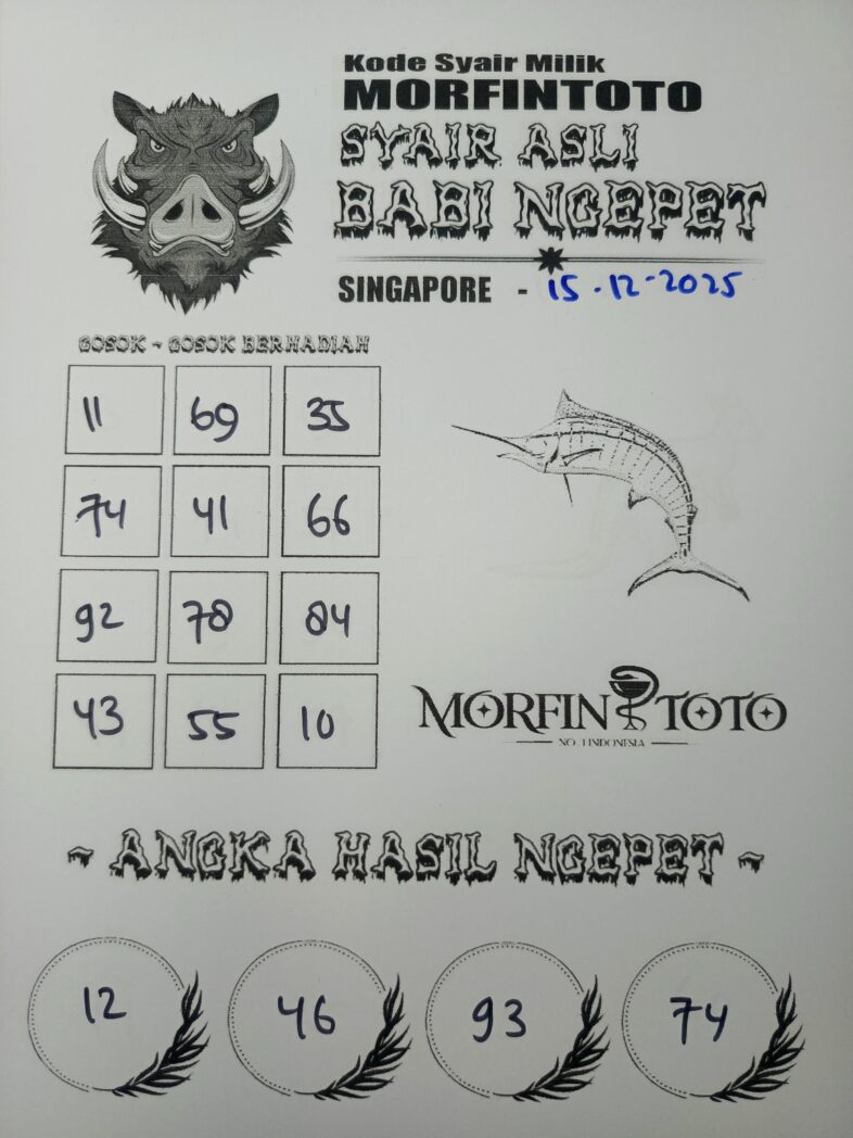SYAIR TOGEL BABI NGEPET SINGAPORE POOLS 15 DESEMBER 2025