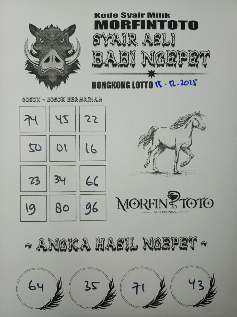SYAIR TOGEL BABI NGEPET HONGKONG LOTTO 15 DESEMBER 2025