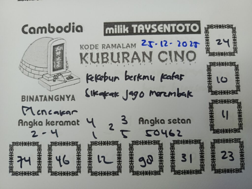 Syair Kuburan Cino Cambodia Hari Ini Kamis, 25 Desember 2025