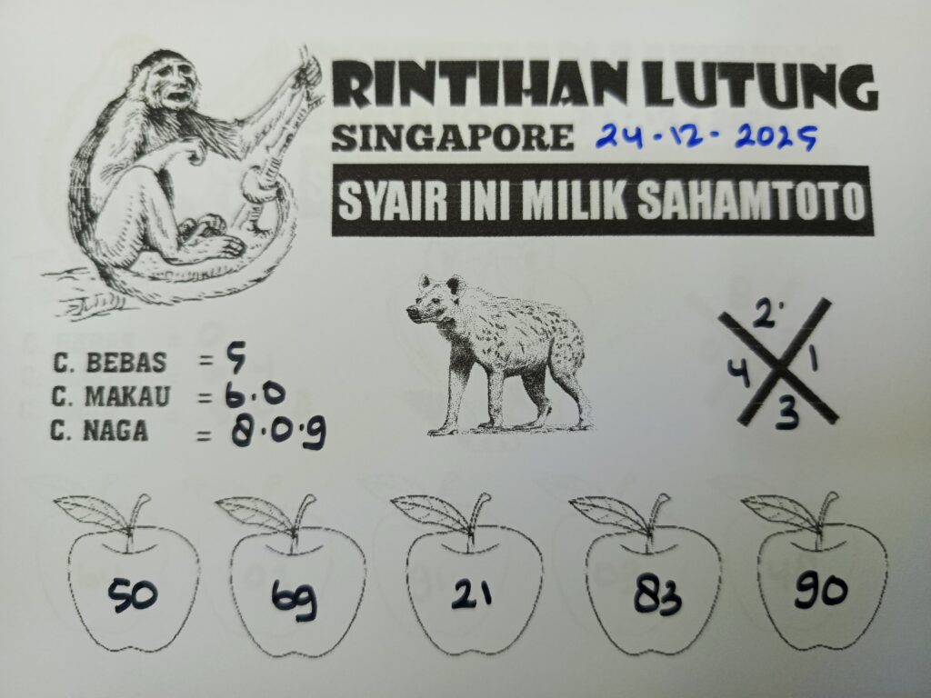 Syair Rintihan Lutung Singapore Pools hari ini 24 Desember 2025