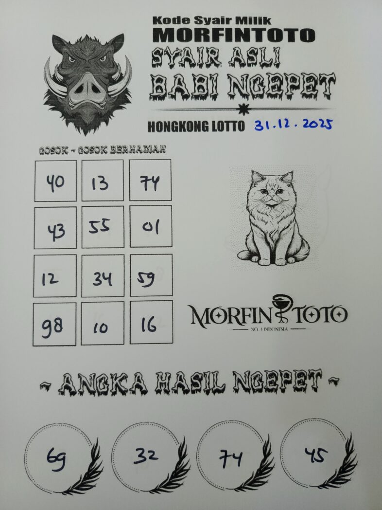 SYAIR TOGEL BABI NGEPET HONGKONG LOTTO 31 DESEMBER 2025