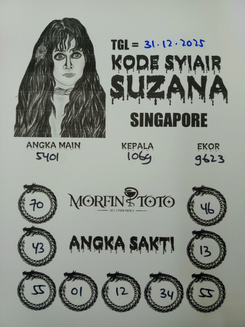 SYAIR TOGEL SUZANA  SINGAPORE 31 DESEMBER 2025