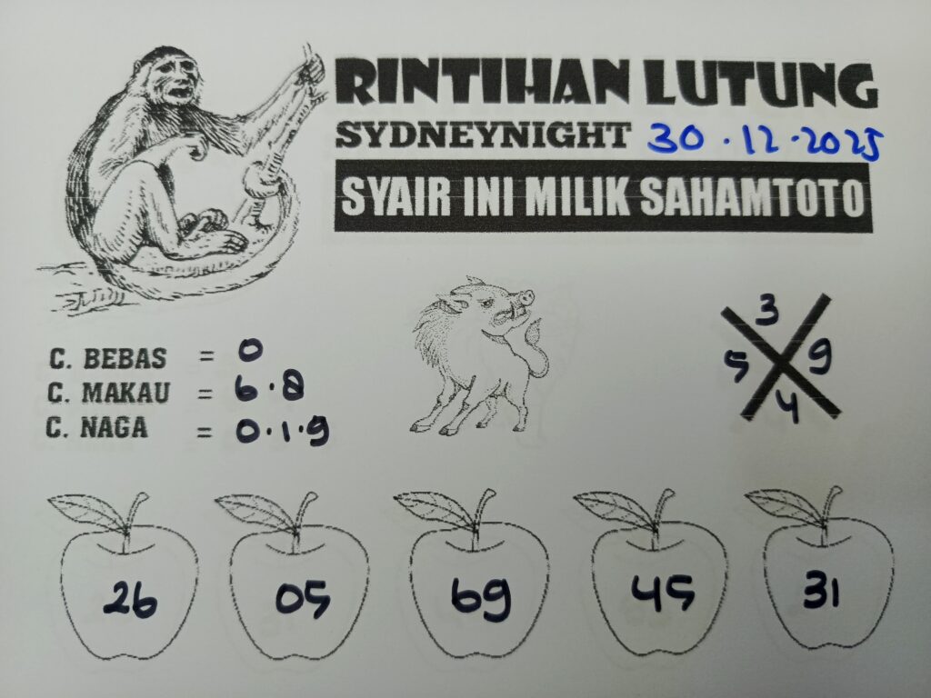 Syair Rintihan Lutung SydneyNight Hari ini Selasa, 30 Desember 2025