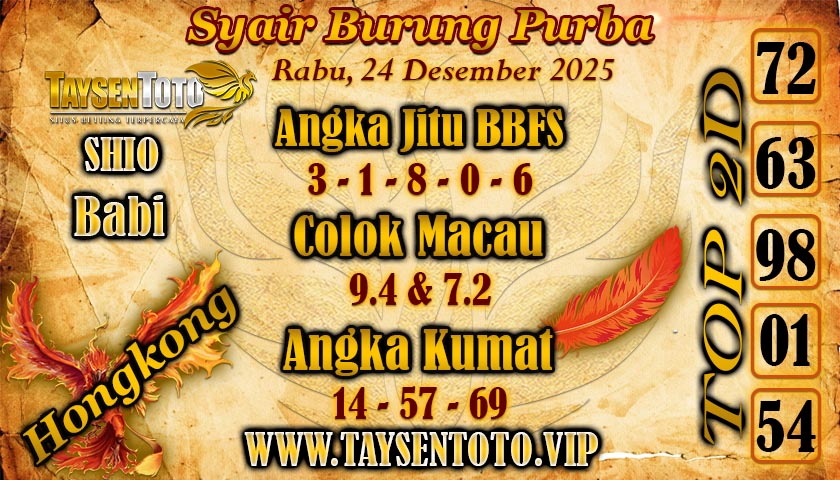 Syair Burung Purba HK Hari Rabu, 24 Desember 2025