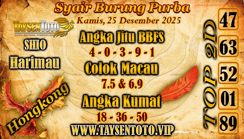 Syair Burung Purba HK Hari Kamis, 25 Desember 2025