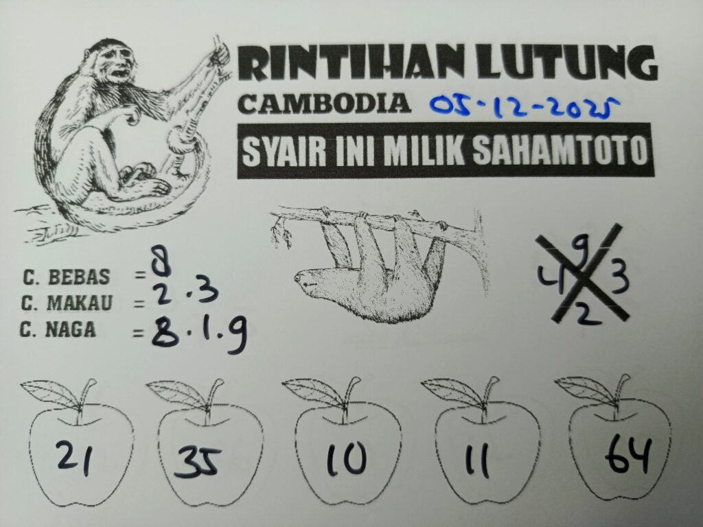 Syair Rintihan Lutung CAMBODIA pools Hari ini JUMAT 05 DESEMBER 2025