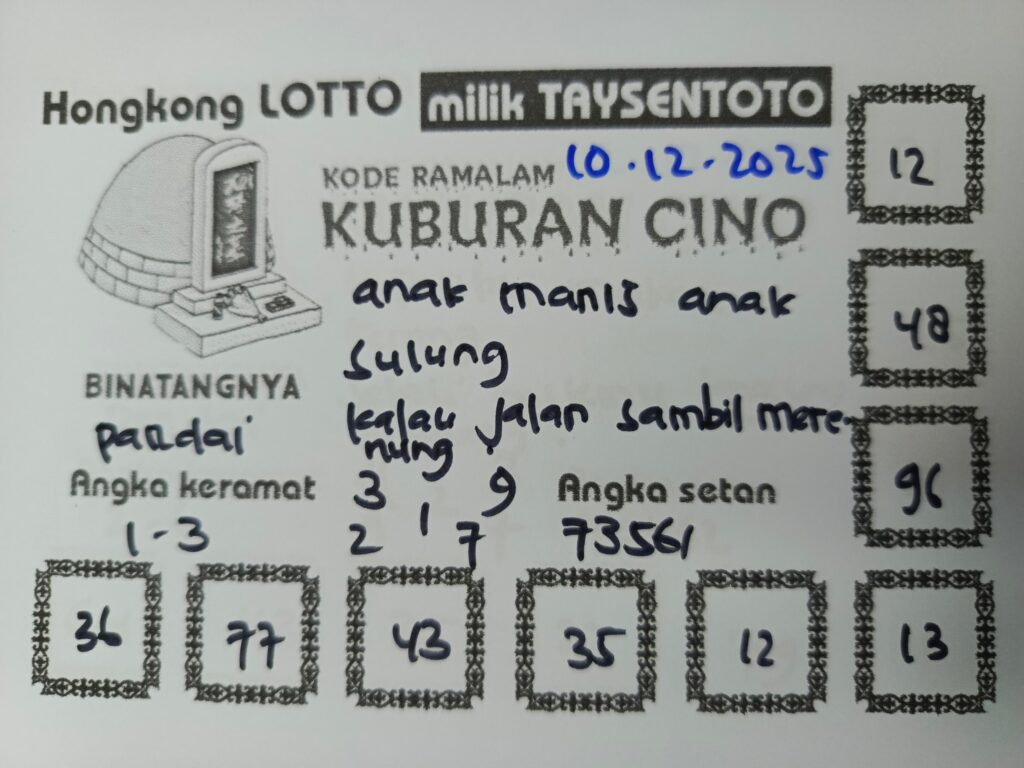 Syair Kuburan Cino HK Hari Rabu, 10 Desember 2025