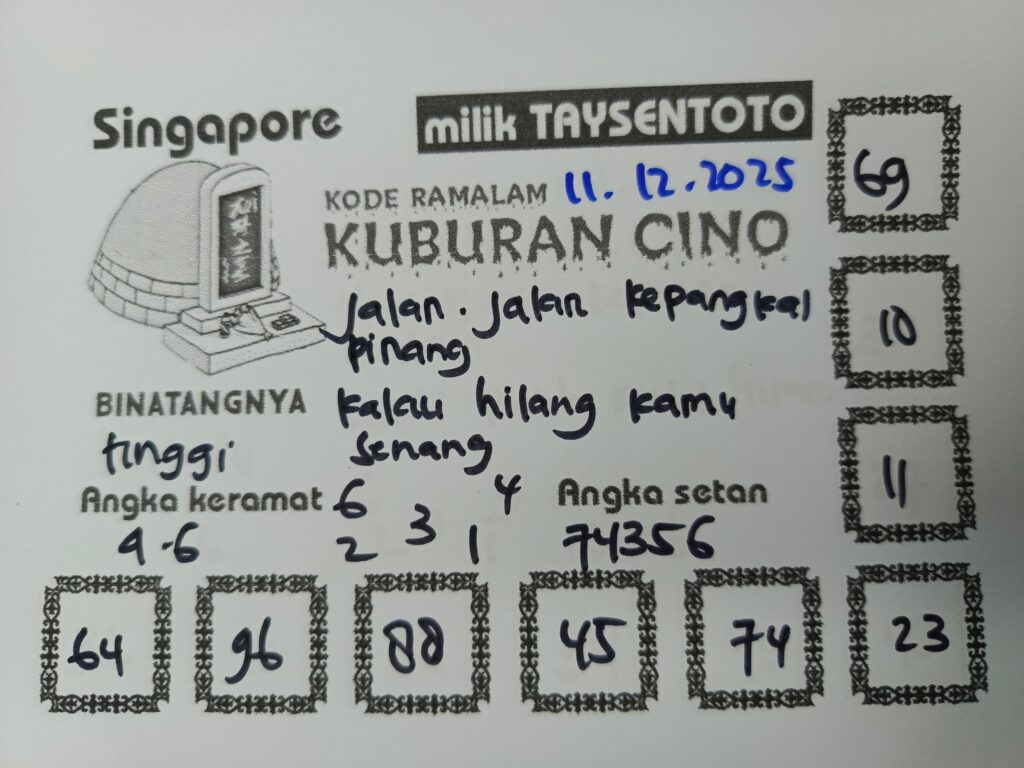 Syair Kuburan Cino SGP Hari ini Kamis, 11 Desember 2025